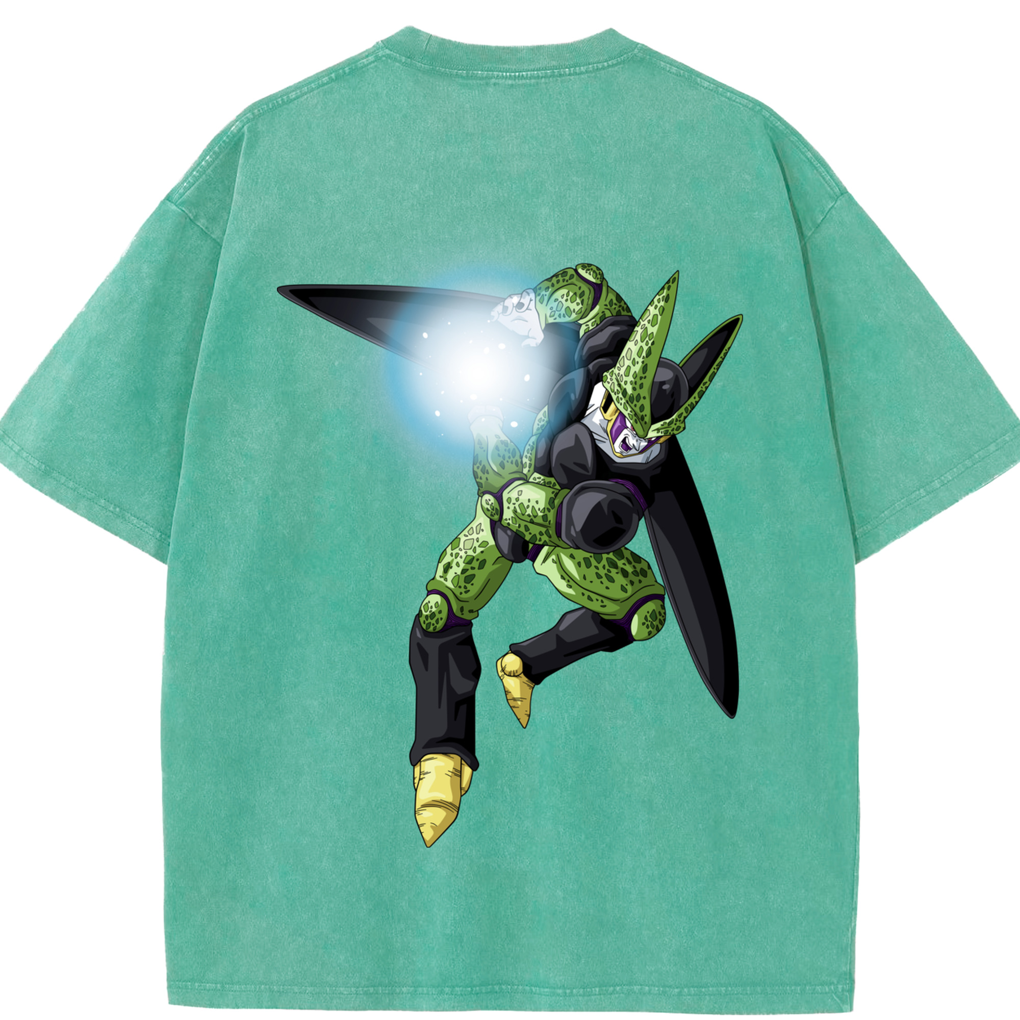 （画像用） ドラゴンボール セル DRAGON BALL Cell 綿100% ヴィンテージ風 半袖Tシャツ（背面プリント）